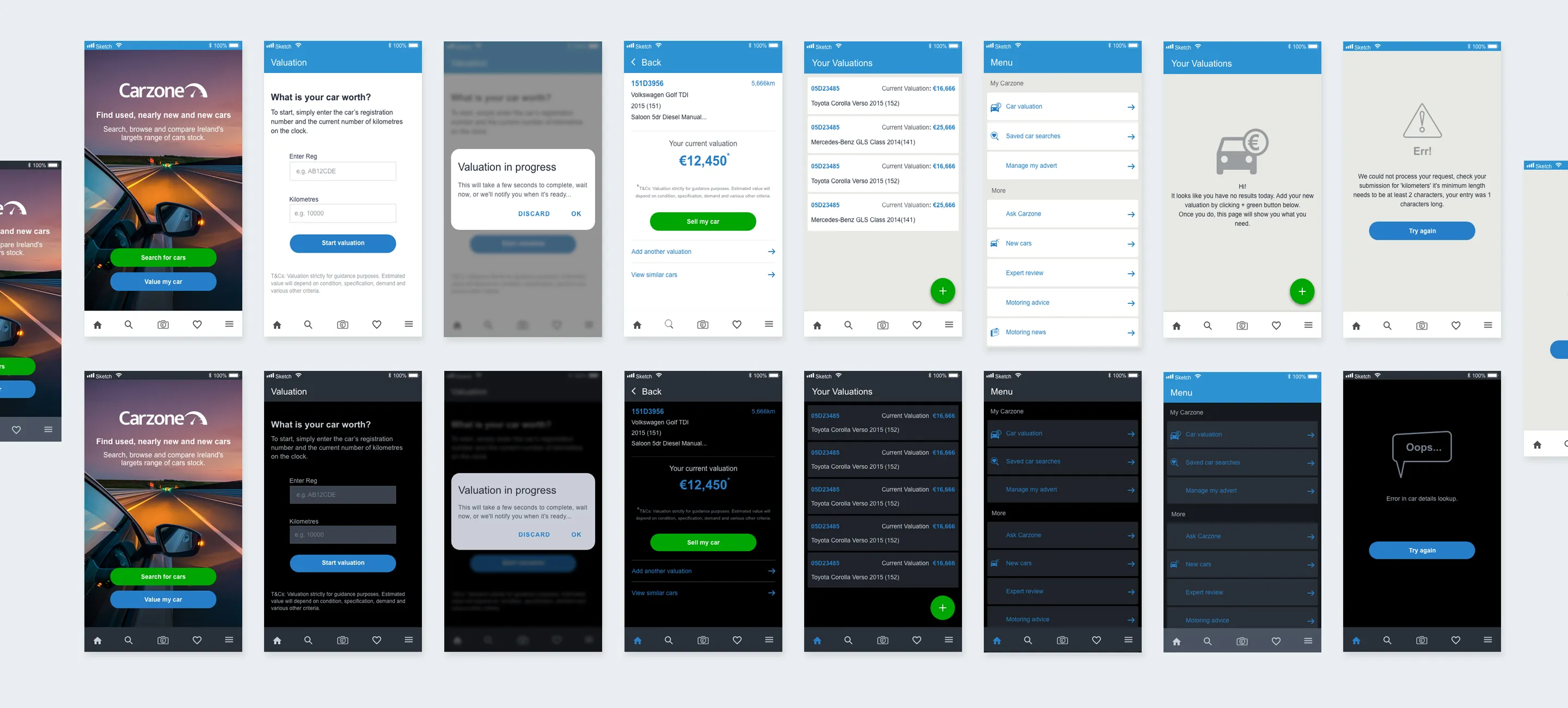 Valuation fighfidelity prototype designs